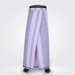 Black  and White Grey Stripe Kattari Cotton Lungi